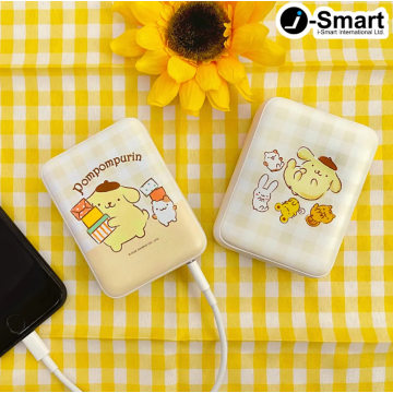 Sanrio授權-10000mAh快充PowerBank-格紋系列~POMPOMPURIN 布甸狗